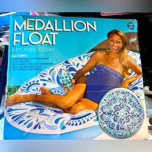 Blue and White Medallion Pool Float